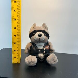 Harley-Davidson Gray and Black Plush Raccoon